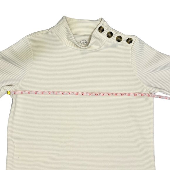 St John's Bay Women's Coastal Grandma Cream Button Shoulder Knit Sweater Size L - Picture 6 of 14